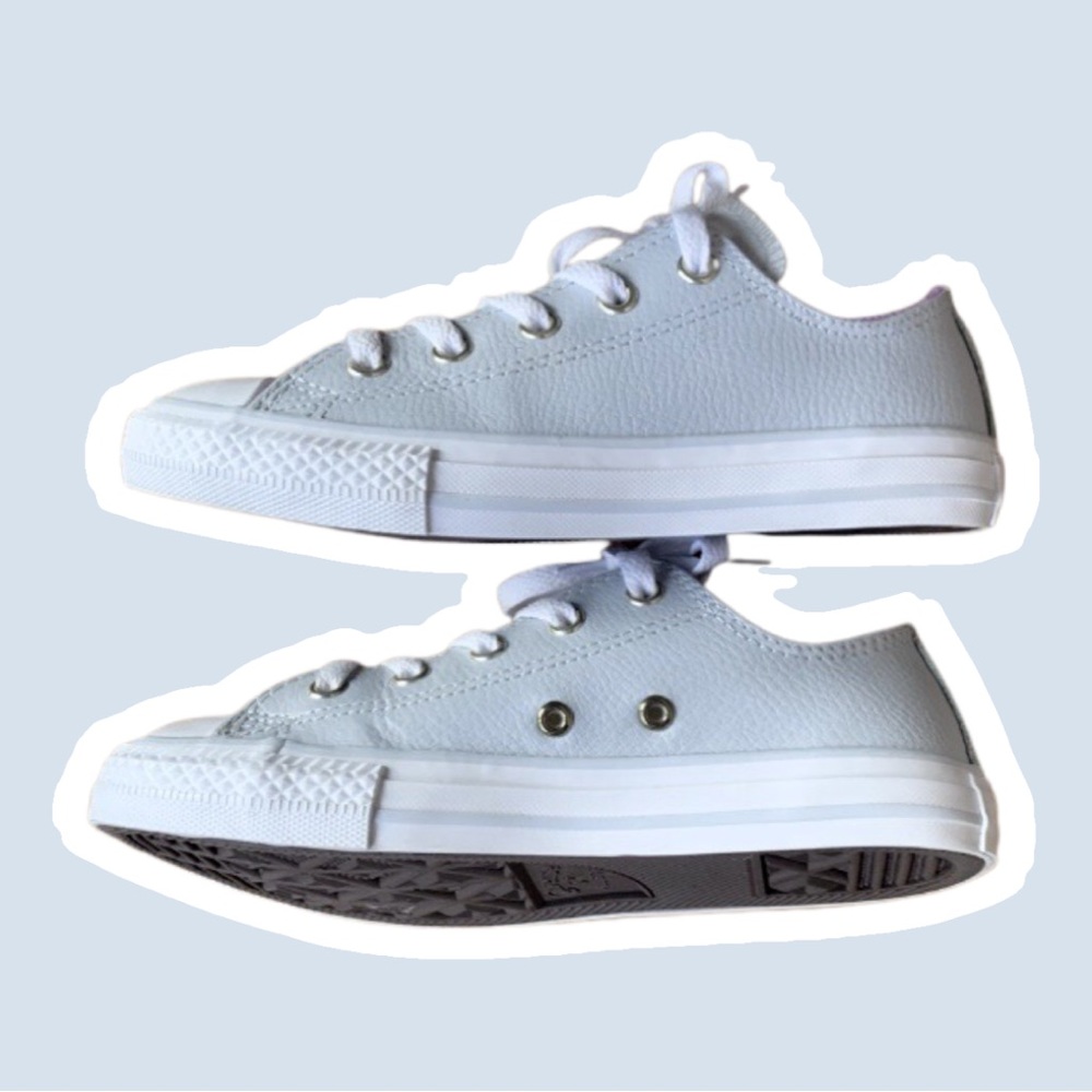 CONVERSE grey leather chuck taylor all star ox junior - Picture 6 of 9